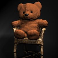 Teddy Bear on chair 3D Model