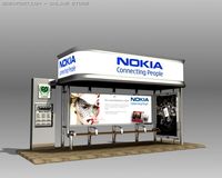 Bus Stop Shelter Nokia Brand 3D Model