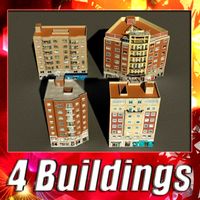 3D Models Building Collection 77  80 3D Model