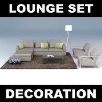 Livingroom Furniture Set 3D Model