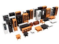 Set of 14 IKEA HEMNES and HOL furniture 3D Model