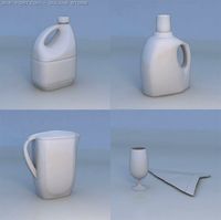Glass water bottle sauce boat 3D Model