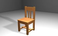 Wooden Chair 01 3D Model