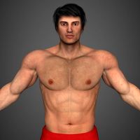 Realistic Bodybuilder Man 3D Model