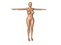 Naked girl with bones 3D Model