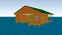 Revision #2 Boathouse (single slip w/ storage + swim deck + swing)