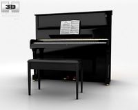 Upright Piano 3D Model