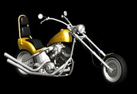 Chopper Motorcycle Yellow 3D Model