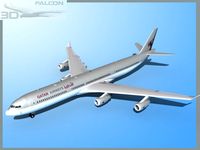 Falcon3D A340 600 Qatar 3D Model