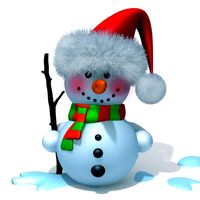 Snowman cartoon 3D Model