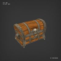 Low poly chest of gold