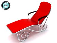 Red Beach Lounge Chair 3D Model