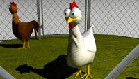 Chickens in coop 3D Model