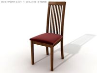 Wooden Dining Room Chair 3D Model