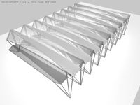 Metal structure glass covering 3D Model