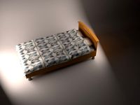 Bed with duvet and pillows 3D Model