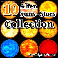 10 Alien Suns Stars Collection 3D Model