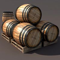 Wooden Barrel Low poly 3d Model 3D Model