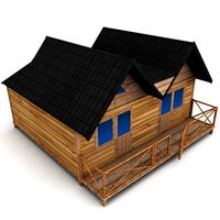 Wooden House Large 3D Model