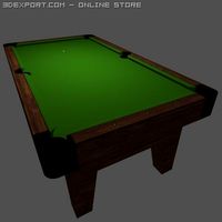 Low Poly Billiards Table Green 3D Model