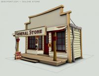 General Store Facade 3D Model