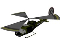 Bell UH1-B Huey 3D CAD Model