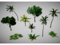 Low poly jungle plants pack 3D Model