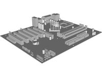 PC Motherboard - Asus a7n8x deluxe 3D CAD Model
