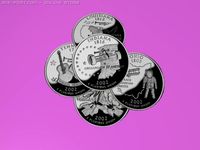 Set of 5 2002 State Quarters 3D Model