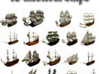 HMS 18 sailships collection 3D Model