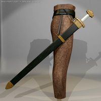 3D Model Long Sword with Belt 3D Model