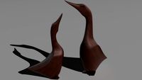 Carved wooden ducks 3D Model