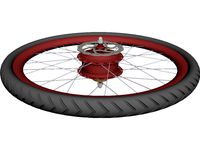 Rear Wheel with CVT Hub 3D CAD Model