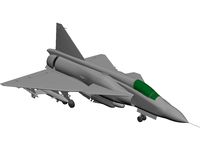 SAAB AJ-37 Viggen 3D CAD Model