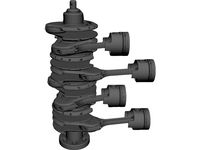 V8 Engine Crankshaft and Pistons 3D CAD Model