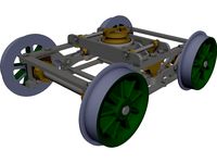 Bogie L&N; 10 Wheel 3D CAD Model