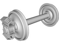 Freight Train Axle 3D CAD Model