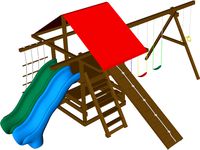 Wooden Backyard Swing Set