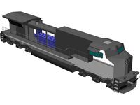 GE Dash 9-CW44 Locomotive 3D CAD Model