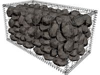 Natural Large Stone-Filled Metal Gabions