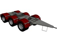 Tri-Axle Dolly 1540 Axle Centers 3D CAD Model