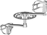 Pedals and Crankset 3D CAD Model
