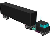 International Complete Trailer Truck 3D CAD Model