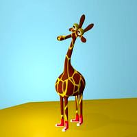 Cartoon giraffe with sneakers