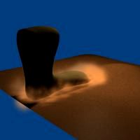 Dust from a footstep