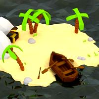 Deserted low poly island