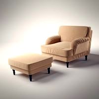 Armchair with footstool based on Ikea's Stocksund