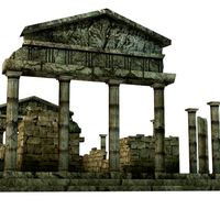 Low Poly Ancient Temple Ruins 3D Model