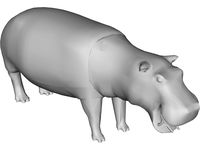 Hippopotamus 3D CAD Model