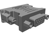 DVI-VGA Adaptor 3D CAD Model
